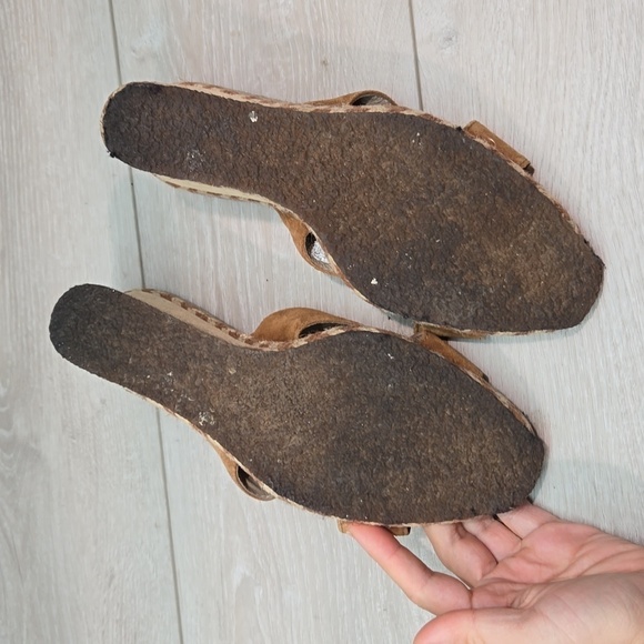 Ugg Australia Women 1689 Leather strap Sheepskin Wedge Sandals shoes sz 10 - Picture 12 of 13